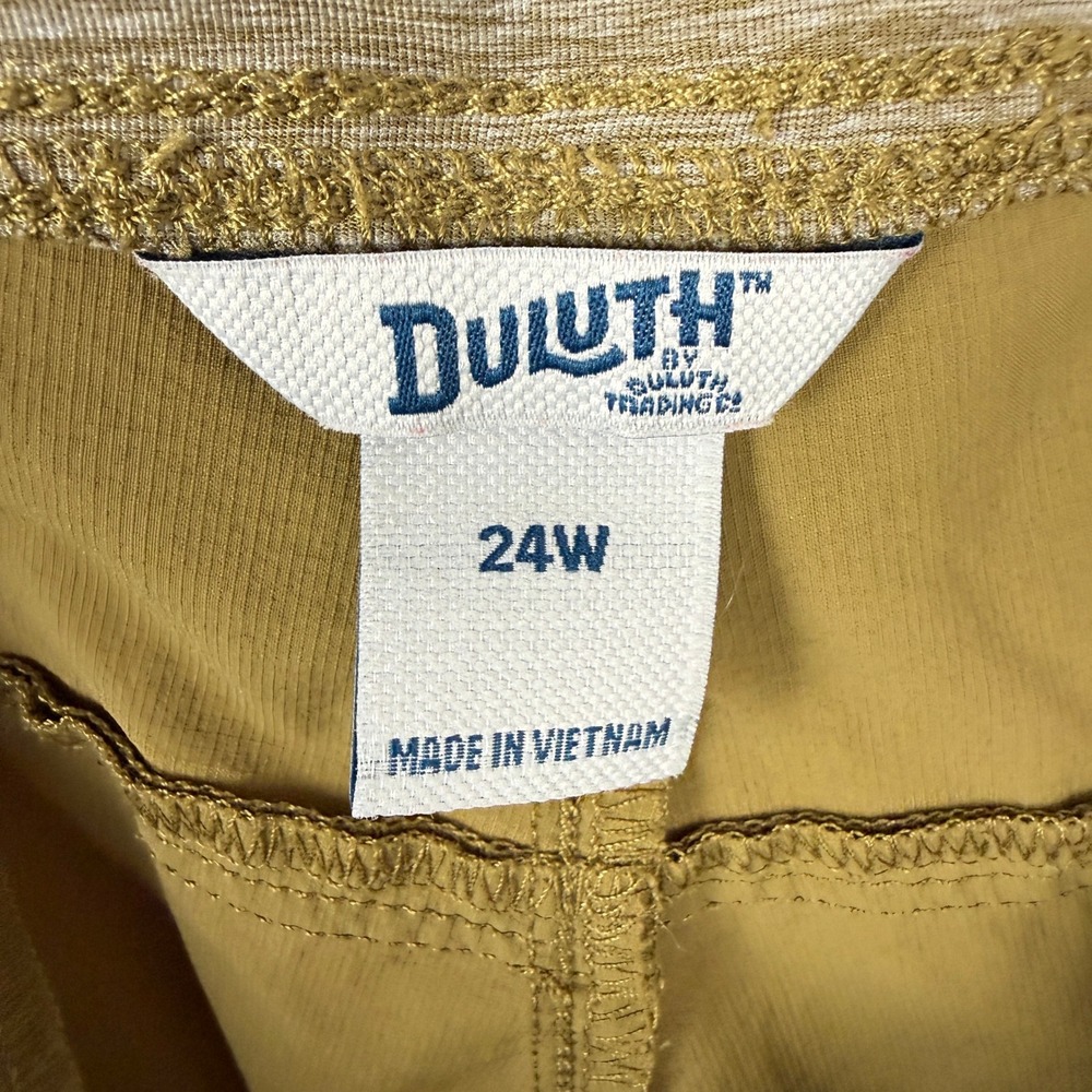 Duluth Trading Co Armachillo Shorts Womens 24W Green Hiking Cargo Drawstring - Picture 3 of 10